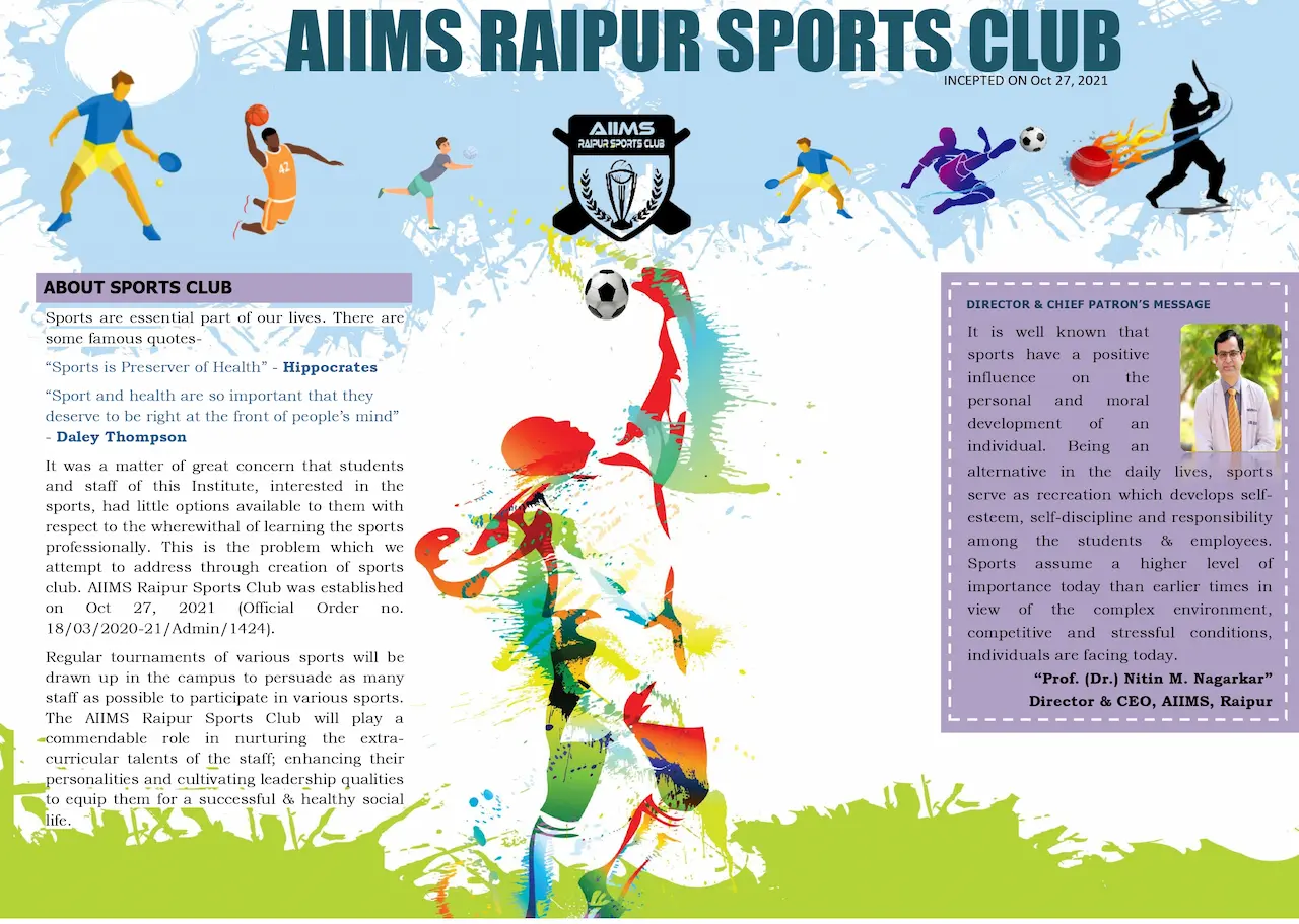 एम्स रायपुर में खेल और पाठ्येतर गतिविधियां